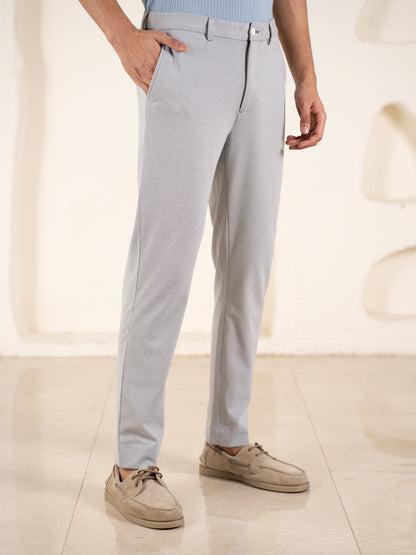 Visual Grey Houndstooth Slim Fit Power Stretch Pants