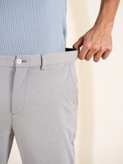 Visual Grey Houndstooth Slim Fit Power Stretch Pants