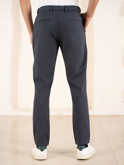 Quiet Grey Houndstooth Slim Fit Power Stretch Pants