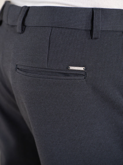 Quiet Grey Houndstooth Slim Fit Power Stretch Pants