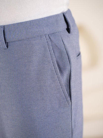 Bassline Blue Houndstooth Slim Fit Power Stretch Pants
