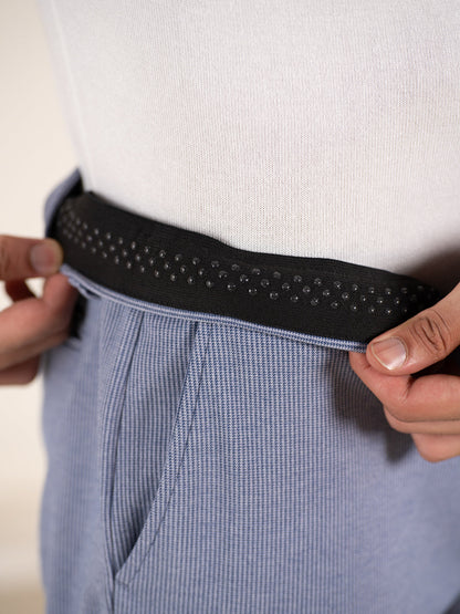 Bassline Blue Houndstooth Slim Fit Power Stretch Pants