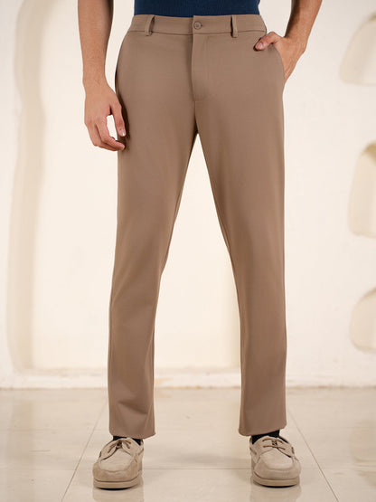 Malai Pants Khaki Soft-touch Slim Fit Power-Stretch Pants
