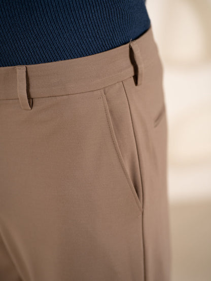 Malai Pants Khaki Soft-touch Slim Fit Power-Stretch Pants