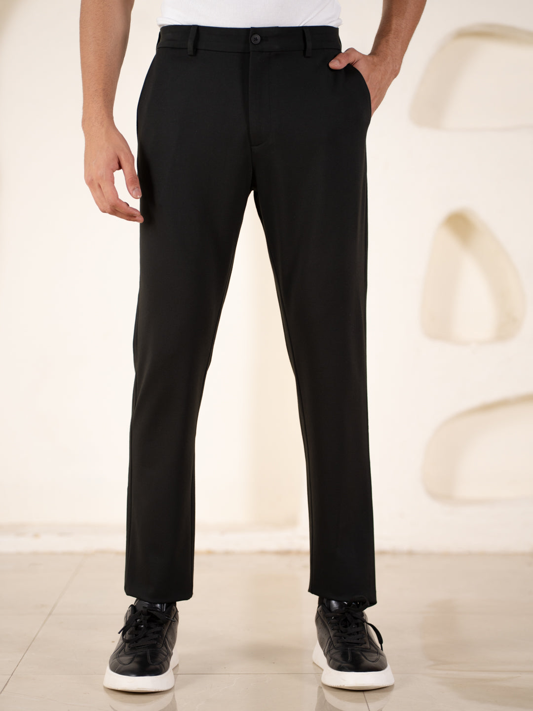 Malai Pants Black Soft-touch Slim Fit Power-Stretch Pants