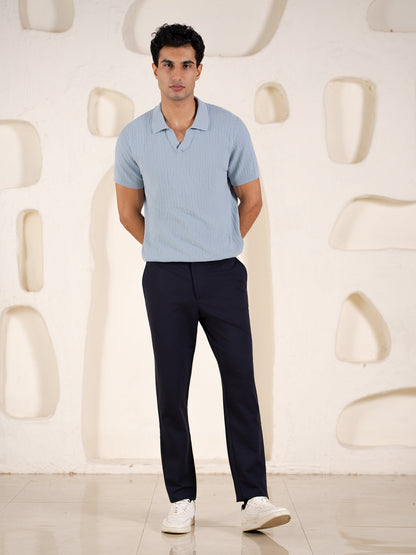 Malai Pants Navy Soft-touch Slim Fit Power-Stretch Pants