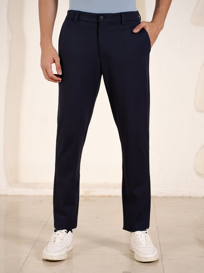 Malai Pants Navy Soft-touch Slim Fit Power-Stretch Pants