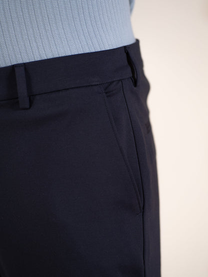 Malai Pants Navy Soft-touch Slim Fit Power-Stretch Pants