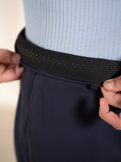 Malai Pants Navy Soft-touch Slim Fit Power-Stretch Pants