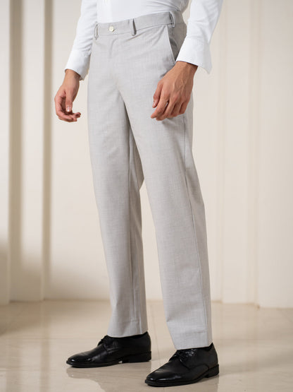 Prestige Grey Relaxed Fit Stretch Formal Pants