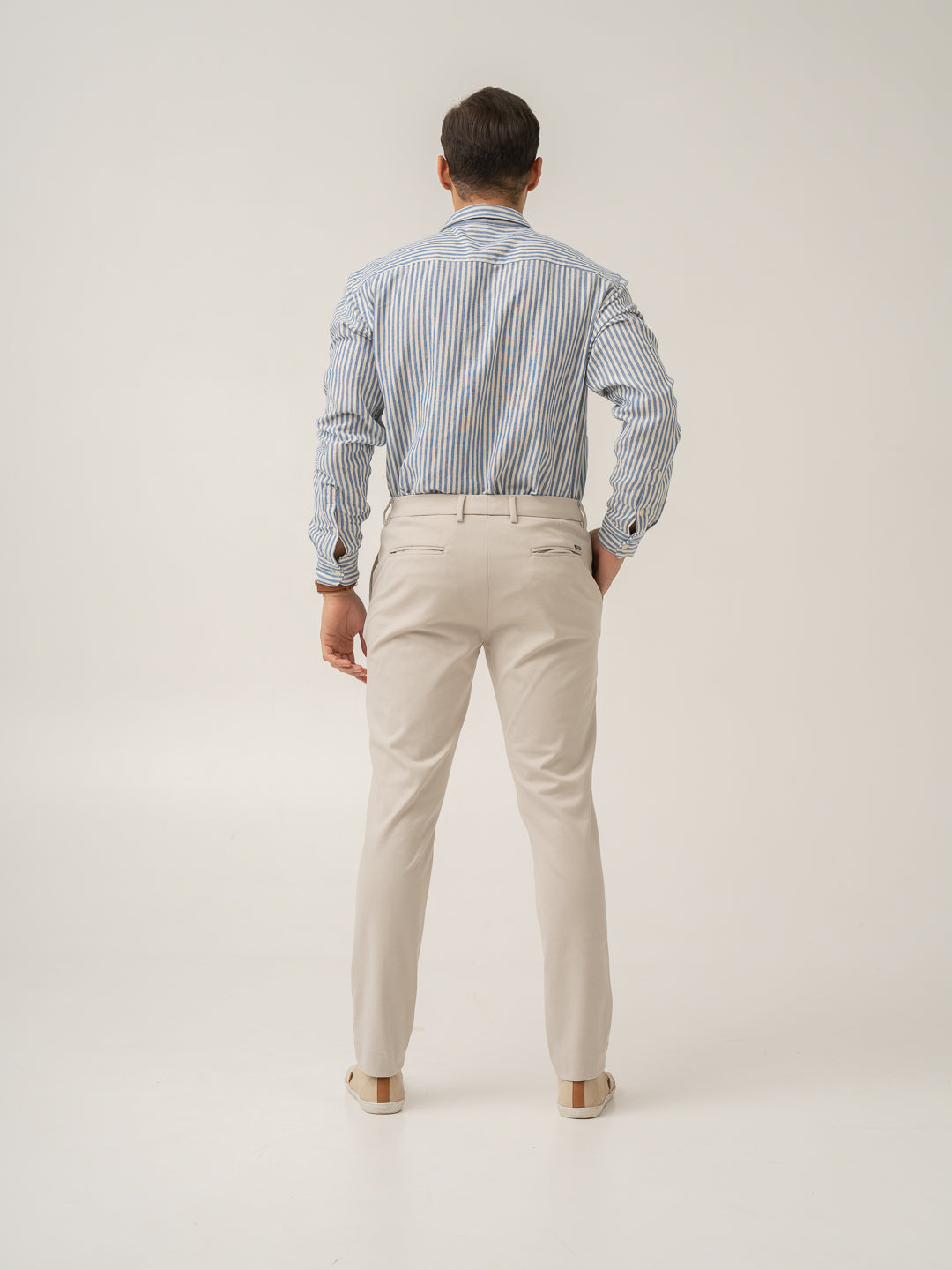Soft Cream Slim Fit Power Stretch Pants