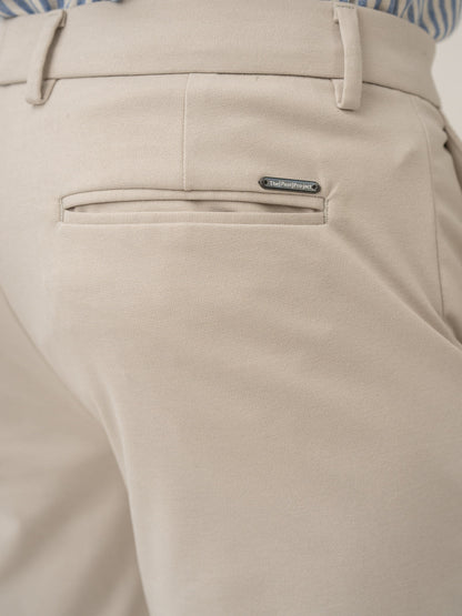 Soft Cream Slim Fit Power Stretch Pants
