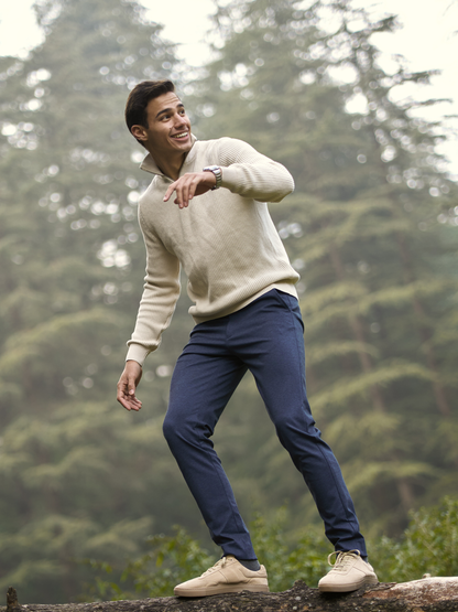 Prussian Blue Slim Fit Power Stretch Pants