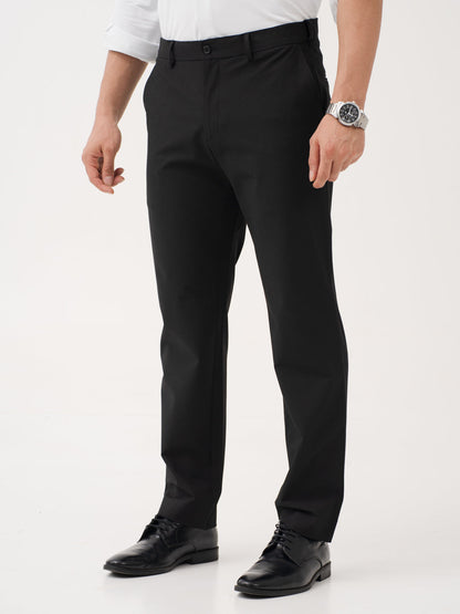 Everyday Black Relaxed Fit Stretch Formal Pants