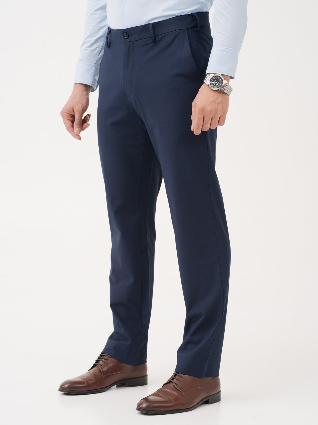 Daily Navy Relaxed Fit Stretch Formal Pants
