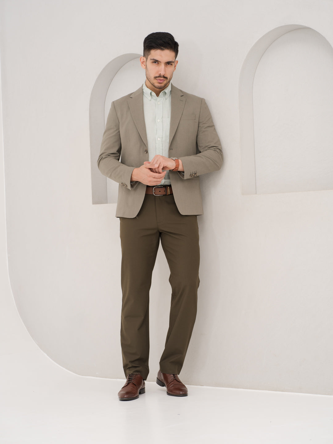 Always Olive Relaxed Fit Stretch Formal Pants