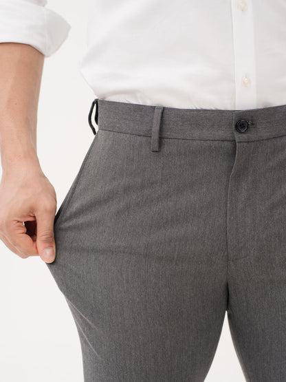 Thorne Grey Luxury Twill Relaxed Fit Stretch Formal Pants