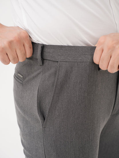 Thorne Grey Luxury Twill Relaxed Fit Stretch Formal Pants
