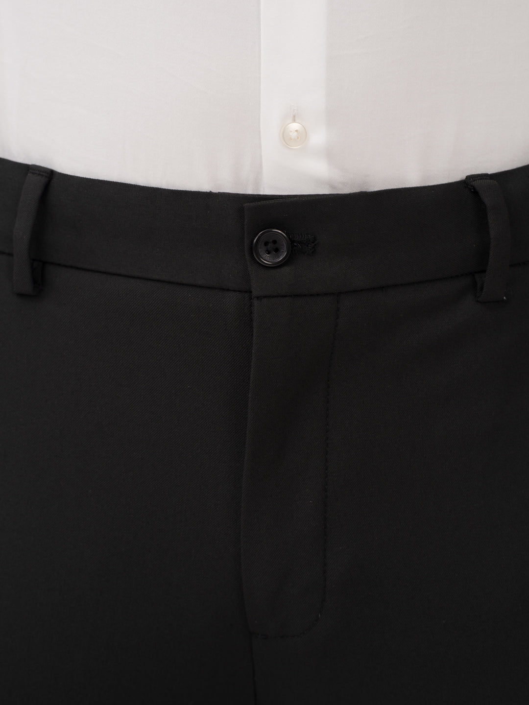 Monolith Black Luxury Twill Relaxed Fit Stretch Formal Pants