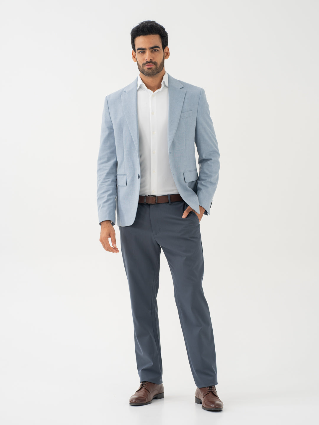 Thunder Grey Water Repellent Relaxed Fit Stretch Formal Pants