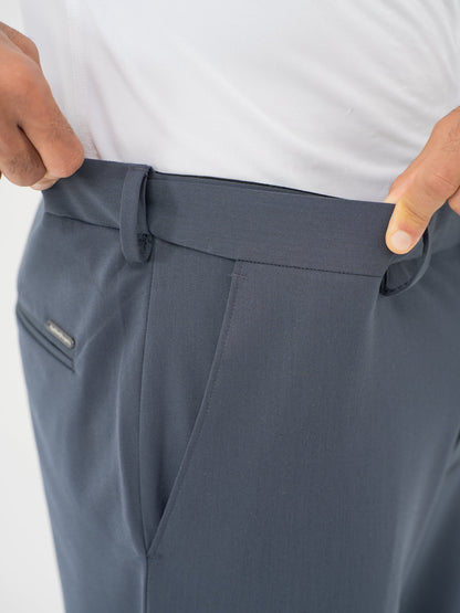 Thunder Grey Water Repellent Relaxed Fit Stretch Formal Pants
