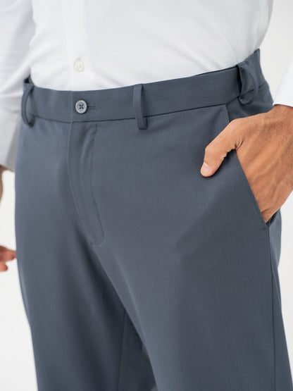 Thunder Grey Water Repellent Relaxed Fit Stretch Formal Pants