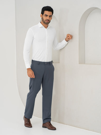 Thunder Grey Water Repellent Relaxed Fit Stretch Formal Pants