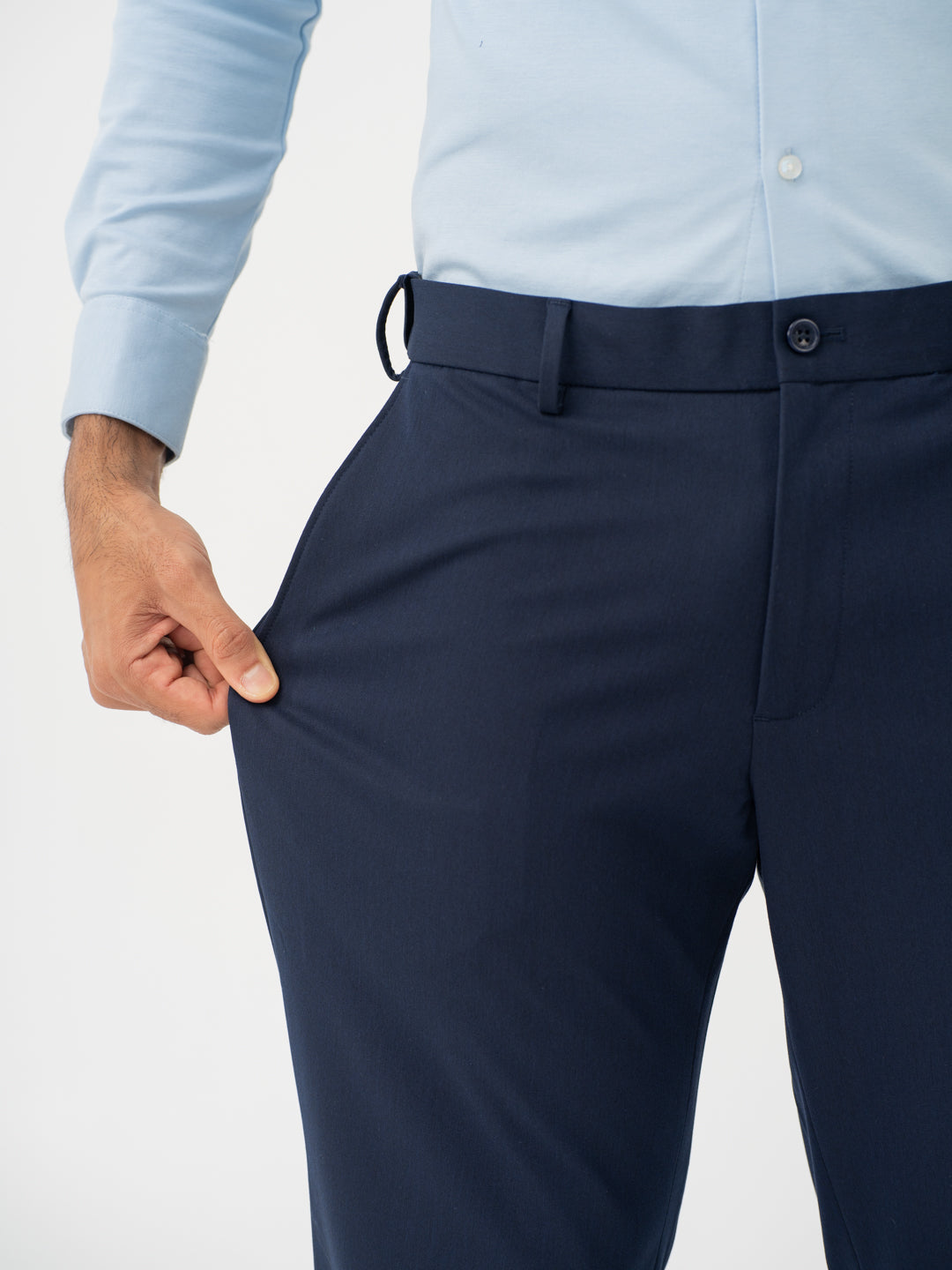 Wind Blue Water Repellent Relaxed Fit Stretch Formal Pants
