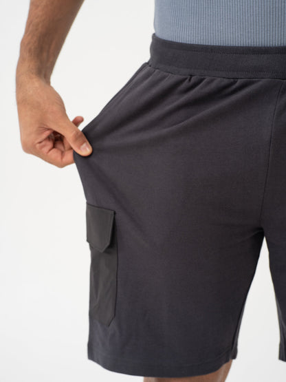 Lint Grey Relaxed Fit Cargo Sweatshorts