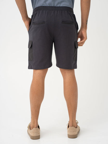 Lint Grey Relaxed Fit Cargo Sweatshorts