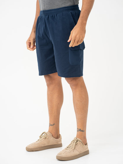 Rider Navy Relaxed Fit Cargo Sweatshorts