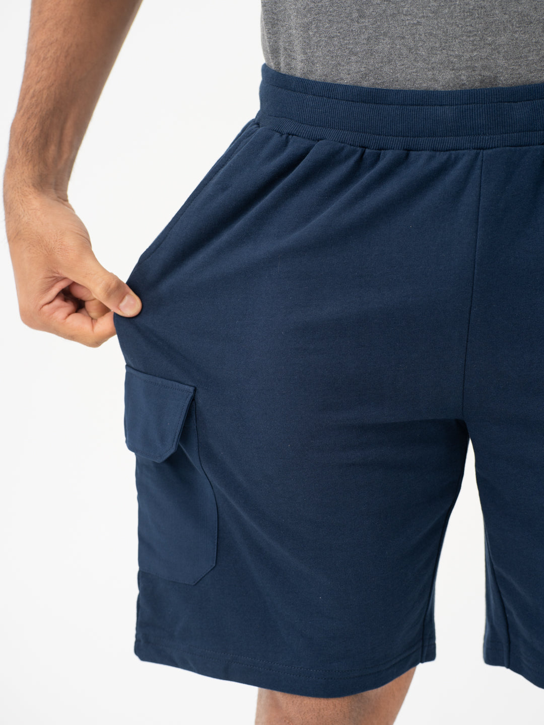 Rider Navy Relaxed Fit Cargo Sweatshorts