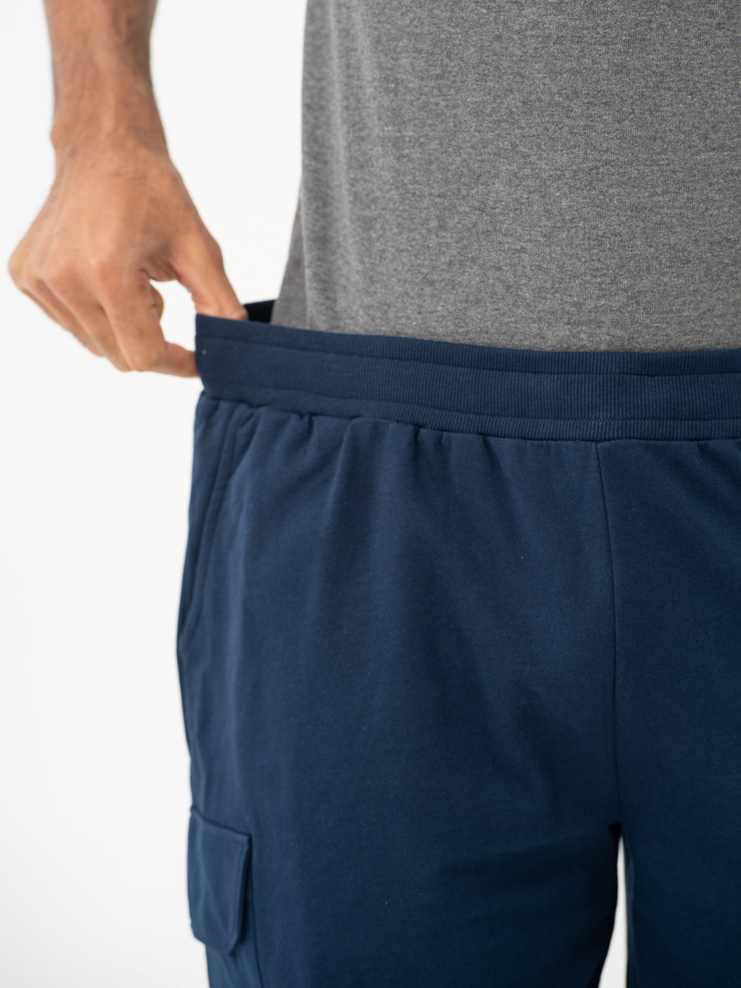 Rider Navy Relaxed Fit Cargo Sweatshorts