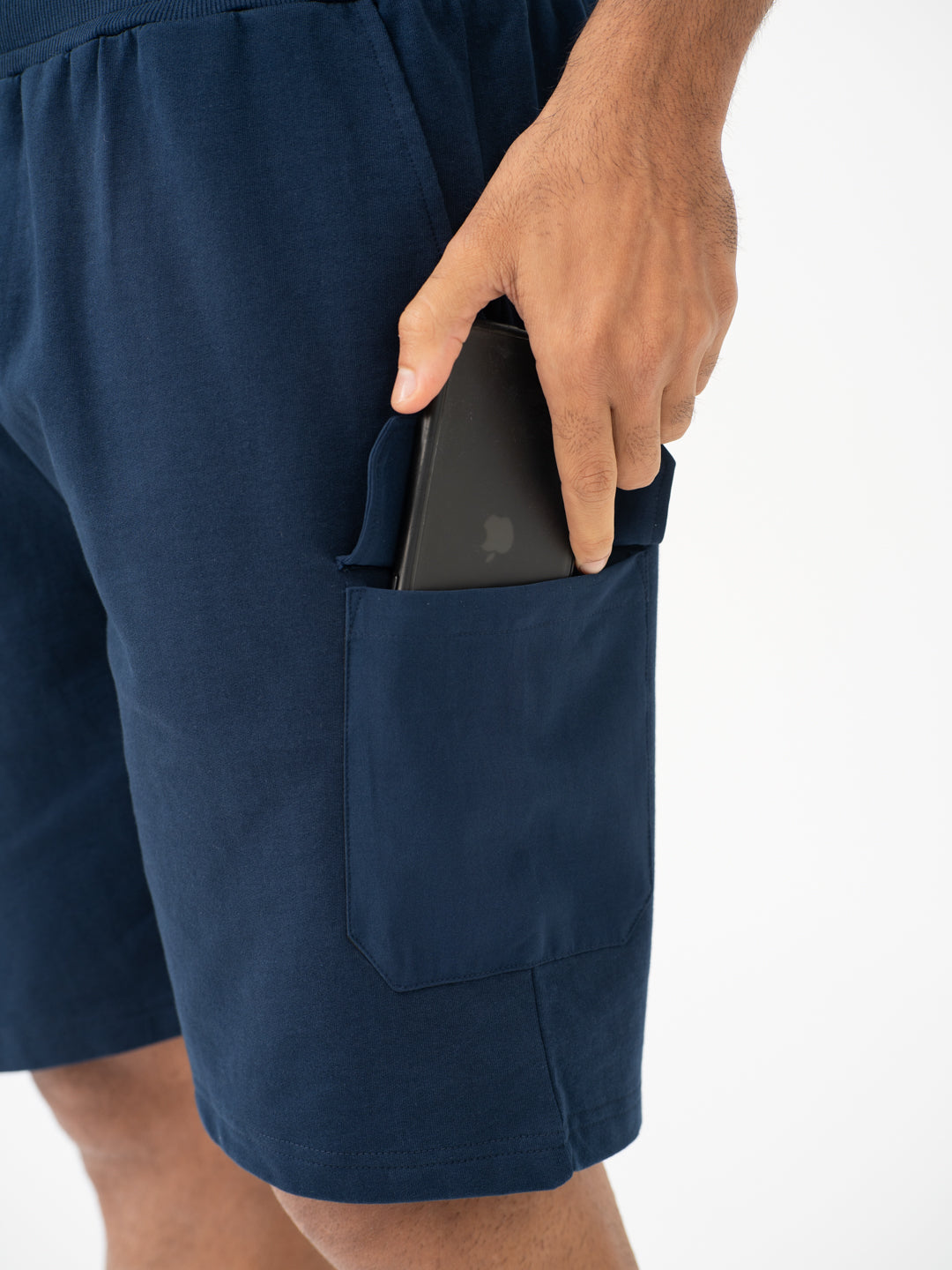 Rider Navy Relaxed Fit Cargo Sweatshorts