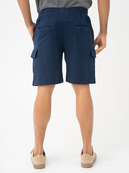 Rider Navy Relaxed Fit Cargo Sweatshorts