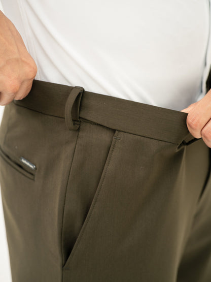 Verdant Olive Water Repellent Relaxed Fit Stretch Formal Pants
