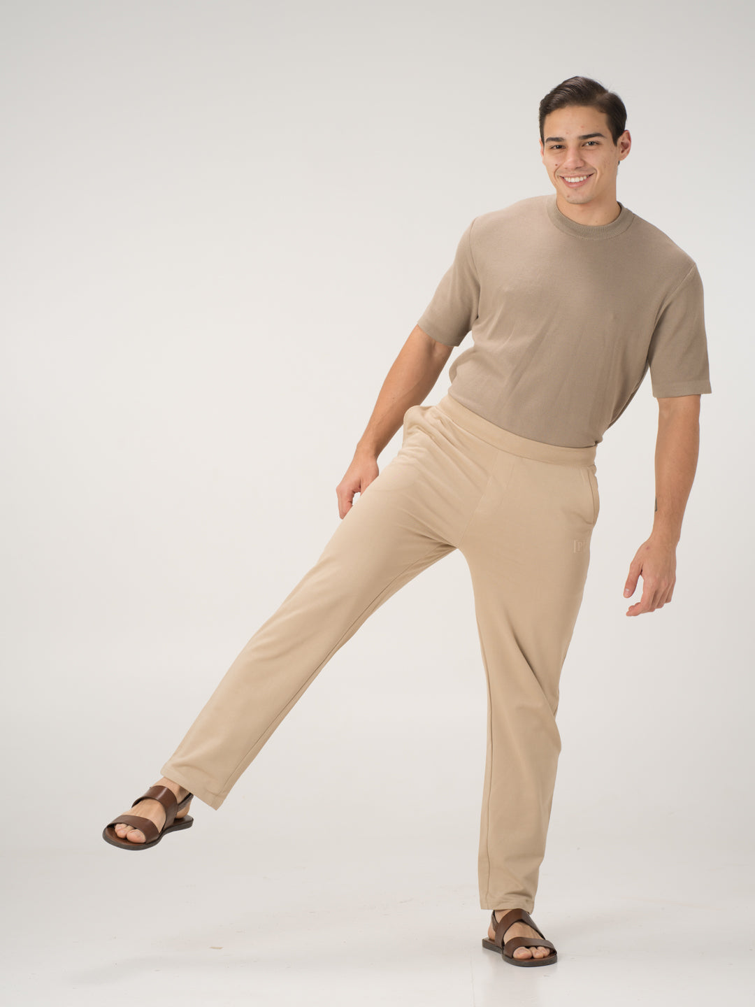 Nomad Beige Cotton Sweatpants