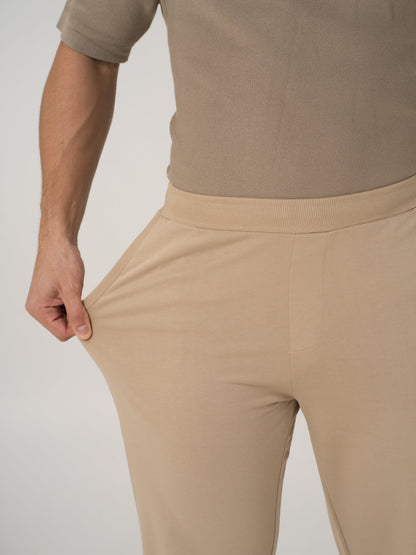 Nomad Beige Cotton Sweatpants