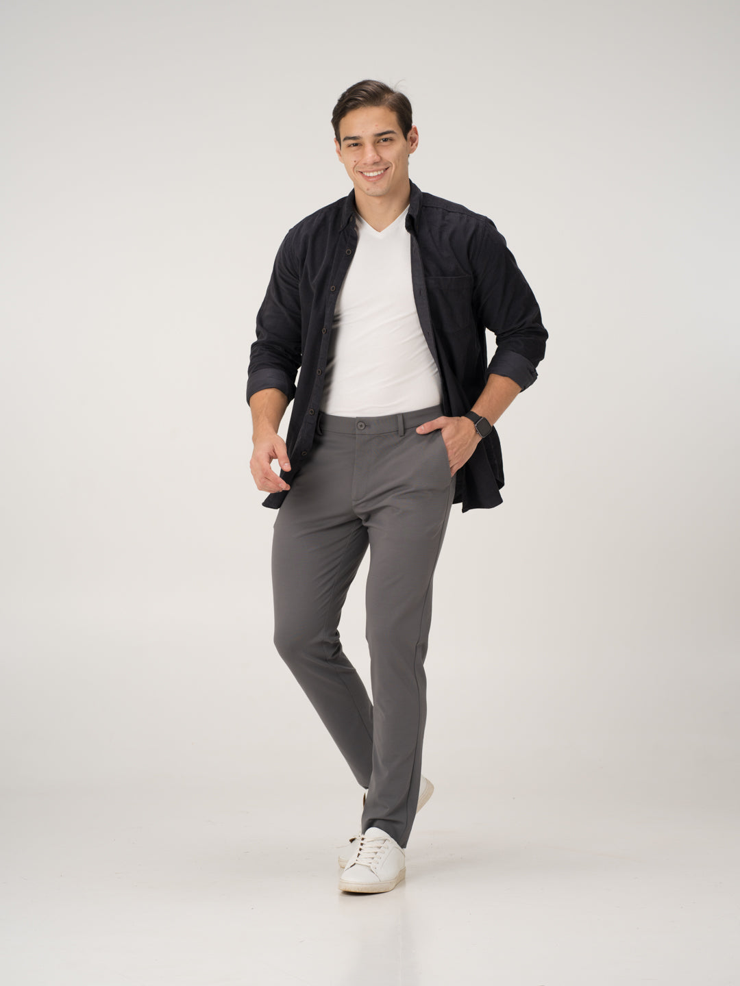 Mercury Grey Slim Fit Lightweight Power Stretch Pants