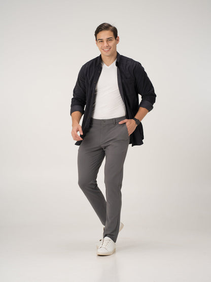 Mercury Grey Slim Fit Lightweight Power Stretch Pants
