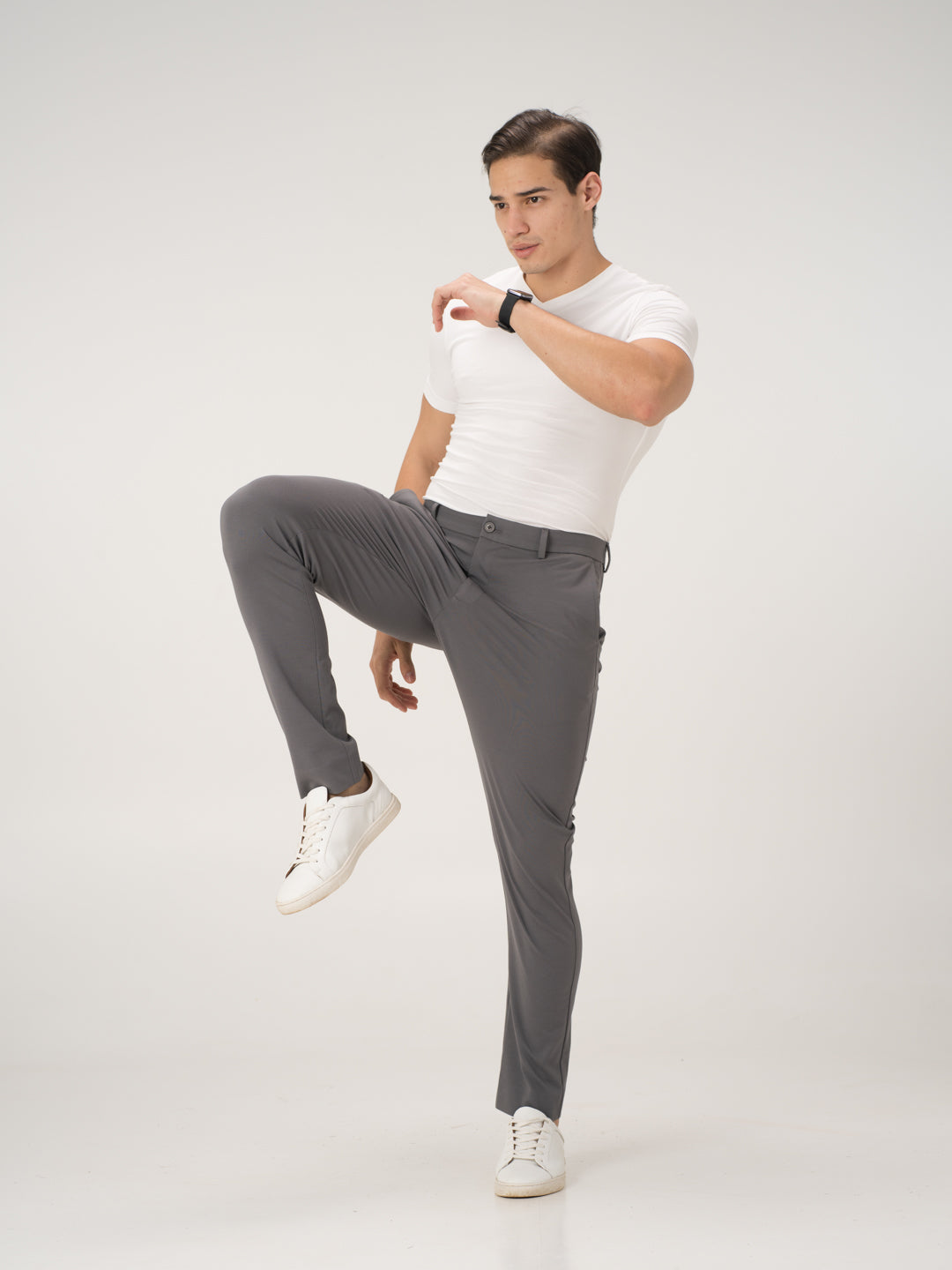 Mercury Grey Slim Fit Lightweight Power Stretch Pants