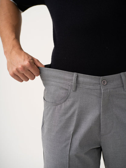 Haze Grey Relaxed Fit Korean Pintuck Pants