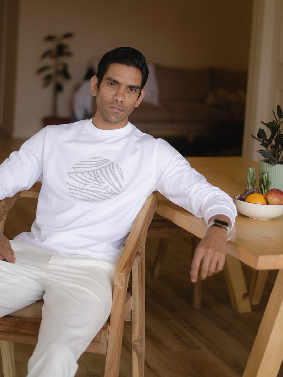 White Crew Neck Emblem Pullover | Kingdom Of White at Broadway