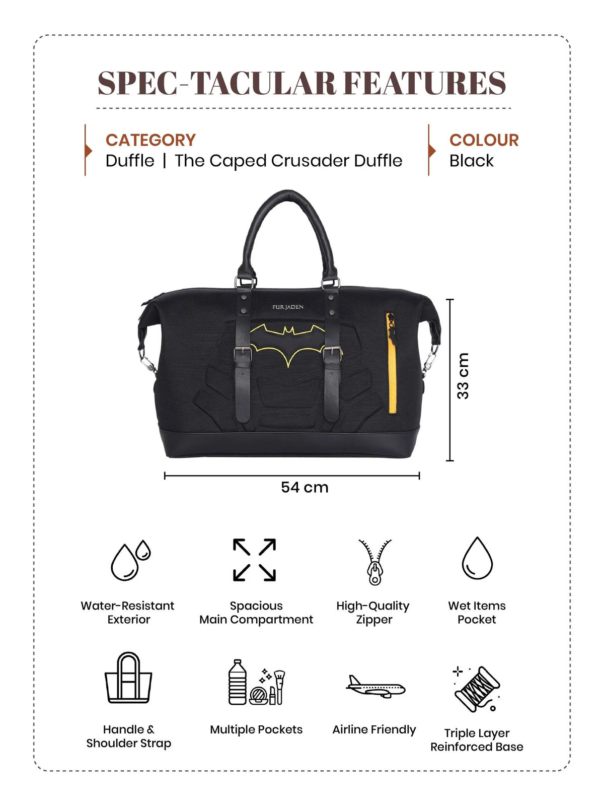 FUR JADEN  Batman Weekender Travel Duffle