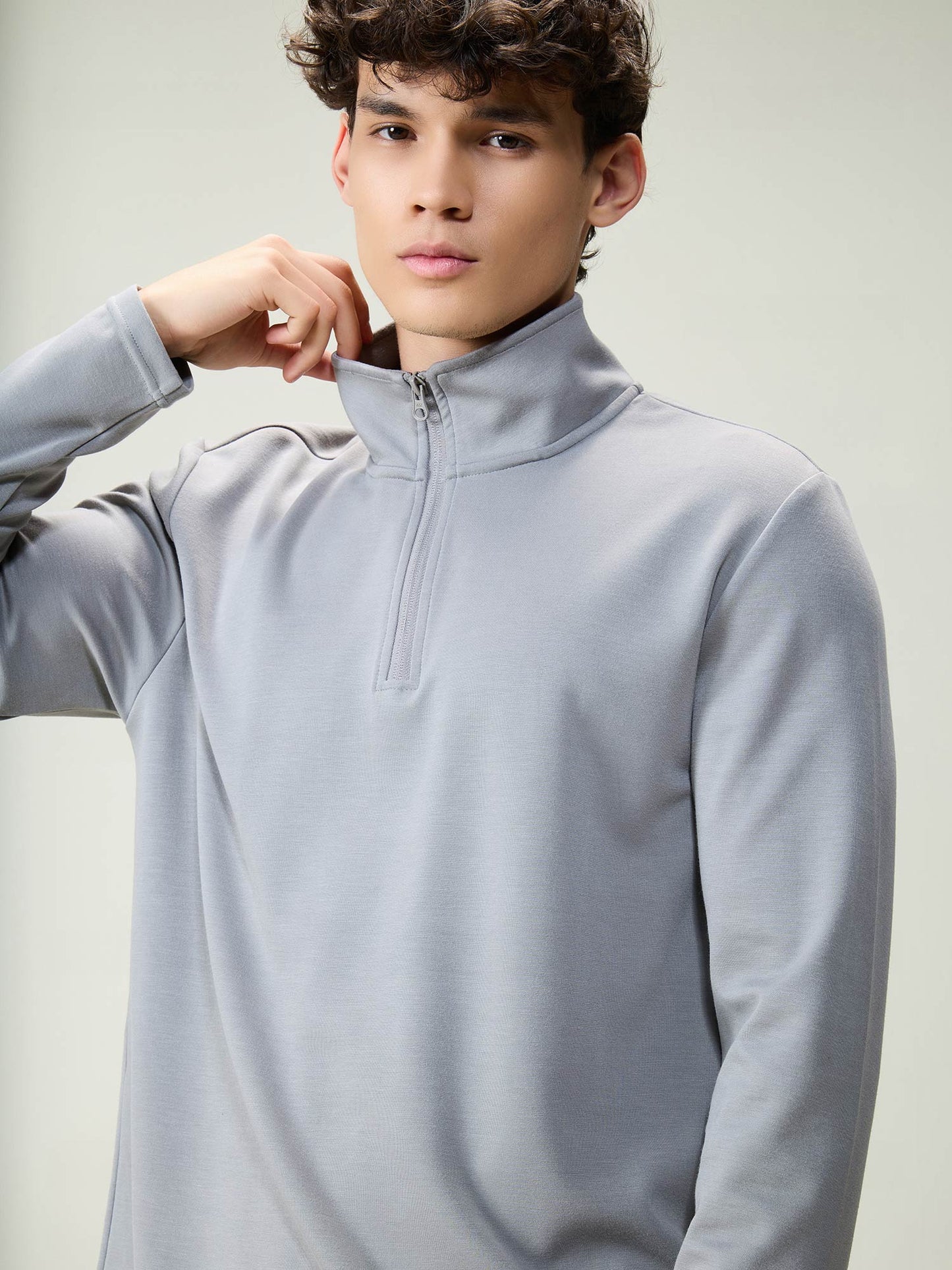 Grey Modal Quarter Zip