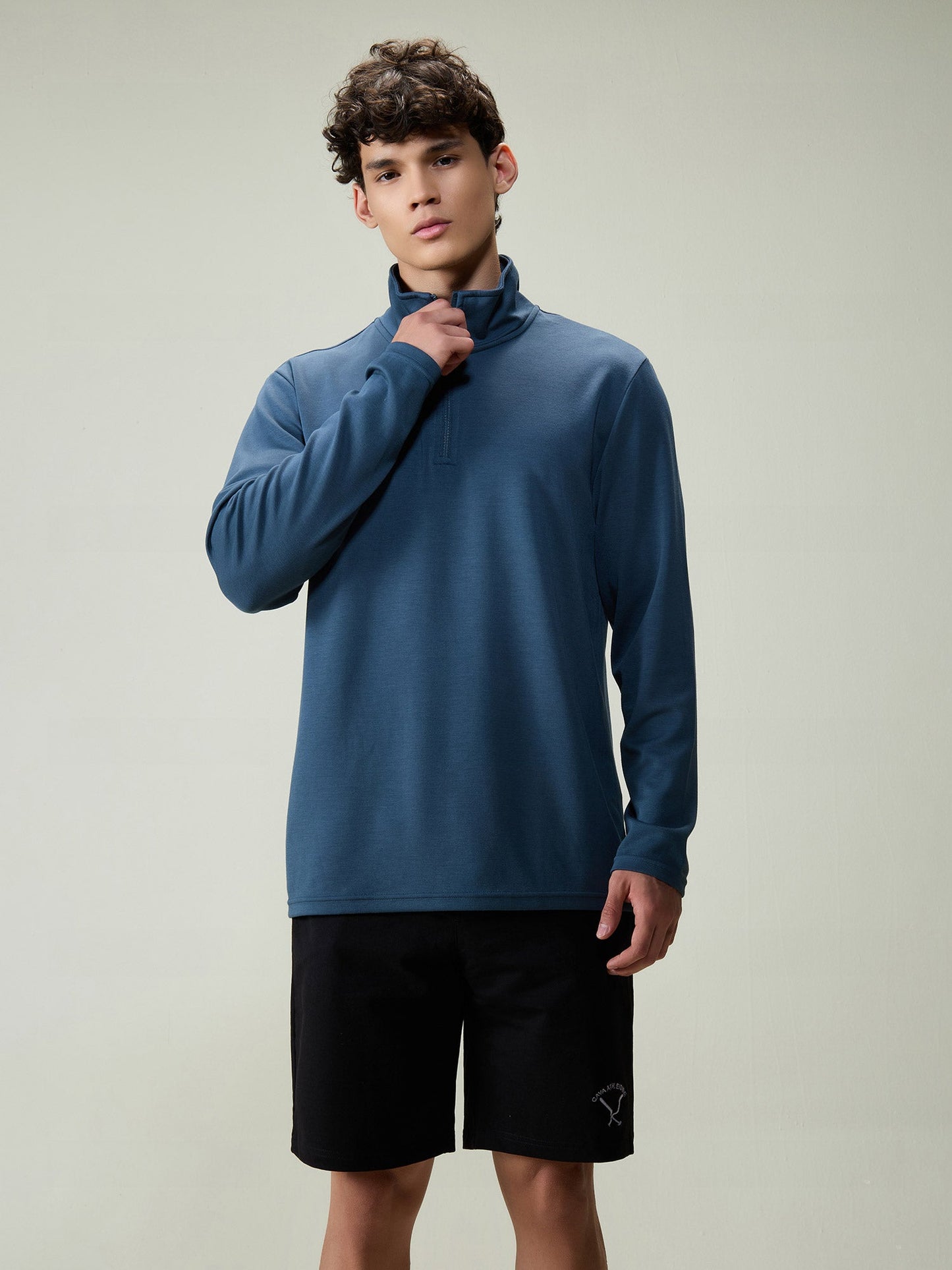 Petrol Blue Modal Quarter Zip