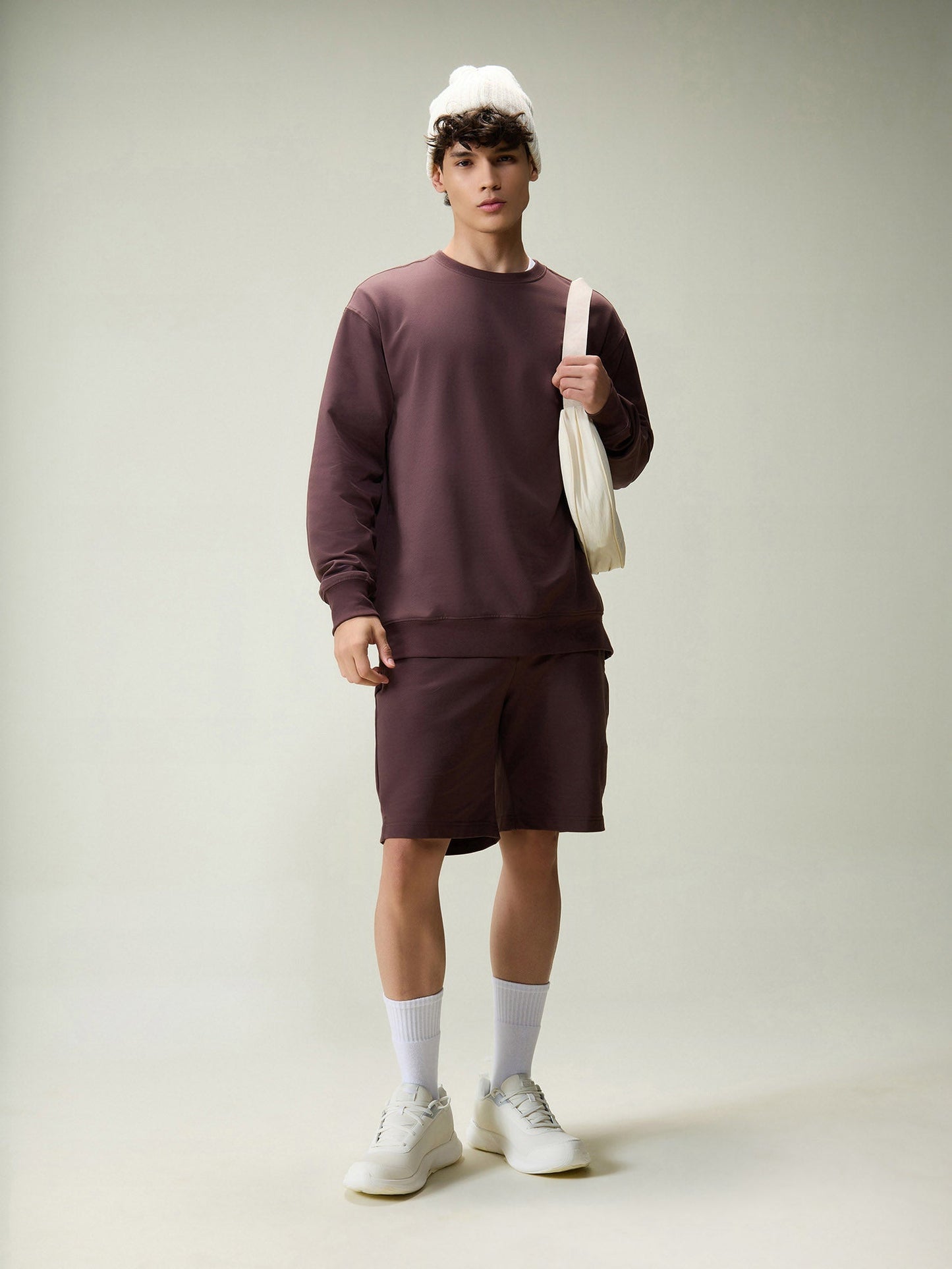 Brown Cotton Leisure Shorts