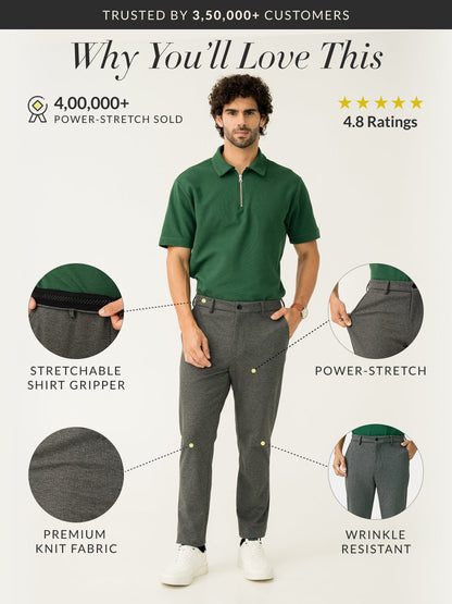 Dark Grey Slim Fit Power Stretch Pants