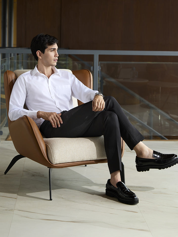 Daystart 100% Oxford Cotton Shirt - Pinpoint Oxford Weave | Kingdom Of White at Broadway