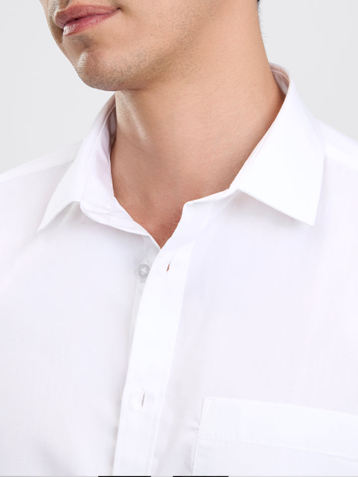 Daystart 100% Oxford Cotton Shirt - Pinpoint Oxford Weave | Kingdom Of White at Broadway